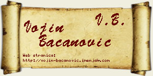 Vojin Bacanović vizit kartica
